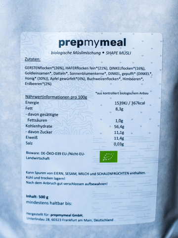 3er Pack prepmymeal Shapemüsli